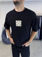 EXPLORERS GUILD NAKIŞLI SIYAH TIŞÖRT