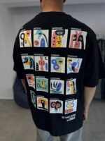 HUMAN BASKILI SIYAH TIŞÖRT