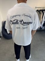 YAZI NAKIŞLI BEYAZ GÖMLEK - Görsel 2