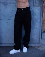 BAGGY FIT SIYAH KOT PANTOLON