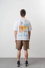 IÇKI NAKIŞLI BEYAZ TSHIRT - Görsel 4