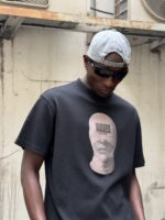 BALACLAVA BARKOD BASKI SIYAH TSHIRT - Görsel 2