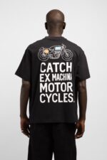 EX MACHINA MOTOR BASKI SIYAH TSHIRT