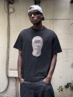 BALACLAVA BARKOD BASKI SIYAH TSHIRT