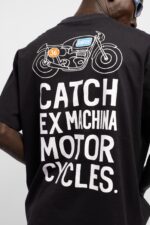 EX MACHINA MOTOR BASKI SIYAH TSHIRT - Görsel 3