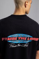 PRAISE THE LORD KABARTMA BASKI SIYAH TSHIRT - Görsel 2