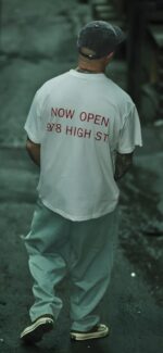 NOW OPEN KABARTMALI BEYAZ TSHIRT
