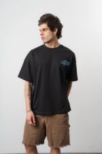 IÇKI NAKIŞLI SIYAH TSHIRT - Görsel 2