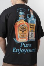 IÇKI NAKIŞLI SIYAH TSHIRT - Görsel 3