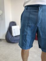 NERVURLU LACIVERT ŞORT - Görsel 2