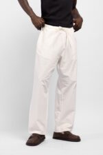 BAGGY FIT EKRU KETEN PANTOLON - Görsel 2