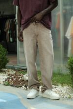 BAGGY FIT KAHVERENGI KOT PANTOLON