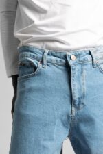 BAGGY FIT MAVI KOT PANTOLON - Görsel 2