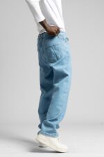 BAGGY FIT MAVI KOT PANTOLON - Görsel 3