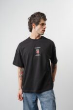 BLUEBERRY NAKIŞLI SIYAH TSHIRT - Görsel 2