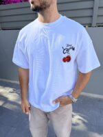 CHERRY PREMIUM BASKI BEYAZ TSHIRT - Görsel 2
