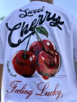 CHERRY PREMIUM BASKI BEYAZ TSHIRT - Görsel 3