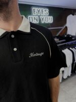 MONTENEGRO NAKIŞLI SIYAH POLO YAKA TSHIRT - Görsel 2