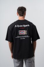 SPARK KIBRIT NAKIŞ & BASKILI SIYAH TSHIRT