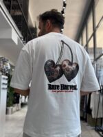 KIRAZ NAKIŞ & BASKILI BEYAZ TSHIRT