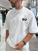 KIRAZ NAKIŞ & BASKILI BEYAZ TSHIRT - Görsel 3